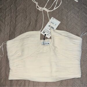 Zara Elegant Cream Halter Top